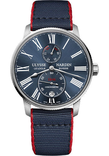 Ulysse Nardin Marine Torpilleur 42mm - Steel Case - Blue Dial - Fabric Strap