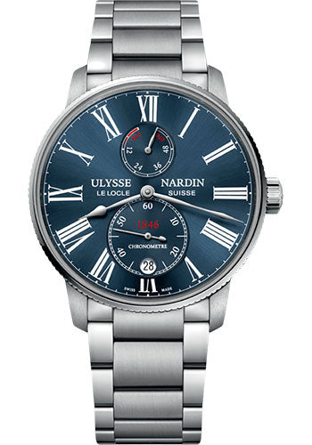 Ulysse Nardin Marine Torpilleur 42 mm - Steel Case - Blue Dial - Steel Bracelet