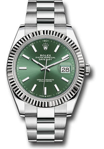 Rolex 126200 Datejust 36mm Stainless Steel Domed Smooth Bezel Mint Green Dial Oyster Bracelet