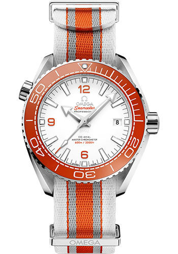 Omega Seamaster Planet Ocean 600M Omega Co-Axial Master Chronometer - 43.5 mm Steel Case - White Dial - Grey And White Polyamide Nato Strap - 215.32.44.21.04.001