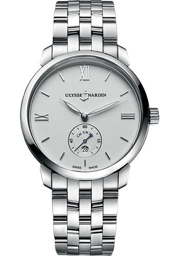 Ulysse Nardin Classico Manufacture 40 mm - Steel Case - White Dial - Steel Bracelet