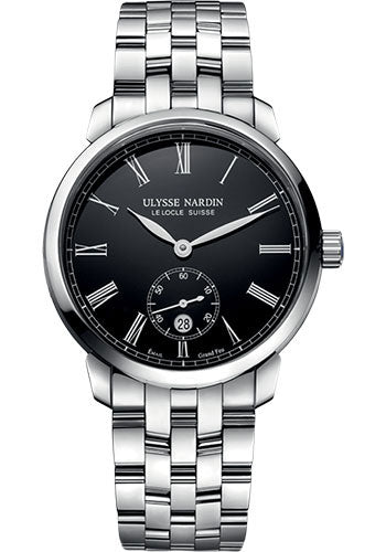 Ulysse Nardin Classico Manufacture 40 mm - Steel Case - Black Enamel Dial - Steel Bracelet