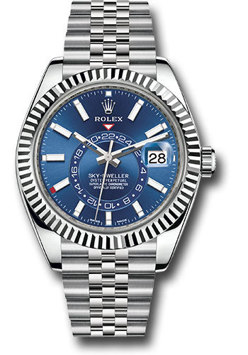 Rolex Oyster Perpetual Sky Dweller 326934 Blue Index Dial Jubilee Bracelet 42mm