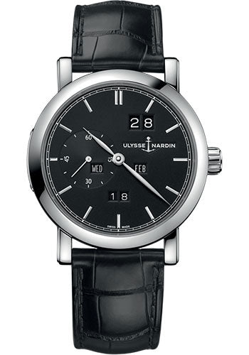 Ulysse Nardin Perpetual Ludwig 41 mm - Steel Case - Black Dial - Leather Strap