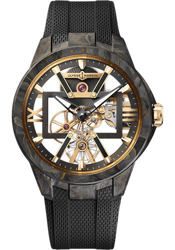 Ulysse Nardin Skeleton X 43 mm - Titanium Case - Black Gold Dial - Rubber Strap