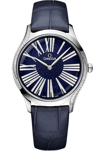 Omega De Ville Tresor Quartz - 36 mm Canopus Gold Case - Bold Blue Dial - Blue Leather Strap - 428.58.36.60.53.001