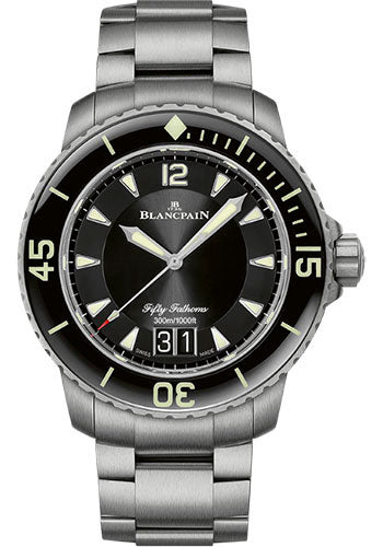 Blancpain Fifty Fathoms Grande Date Watch - Titanium Bracelet - 5050-12B30-98