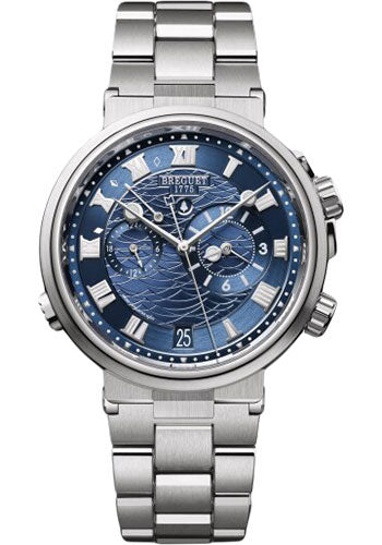 Breguet Marine Alarme Musicale 5547 - Titanium Case - Blue Wave Dial - Metal Bracelet - 5547BB/Y2/BZ0