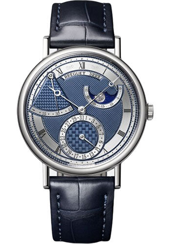 Breguet Classique 7137 - White Gold Case - Silver And Blue Dial - Blue Leather Strap - 7137BB/Y5/9VU