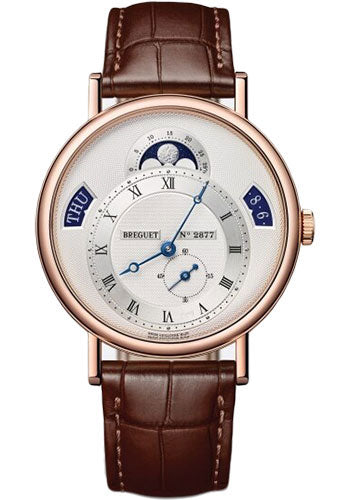 Breguet Classique Calendrier 7337 - Rose Gold Case - Gold Dial - Brown Leather Strap - 7337BR/12/9VU