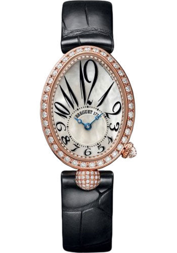 Breguet Reine de Naples 8928 - Rose Gold Case - Mother-Of-Pearl Dial - Black Leather Strap - 8928BR/5W/944/DD0D3L