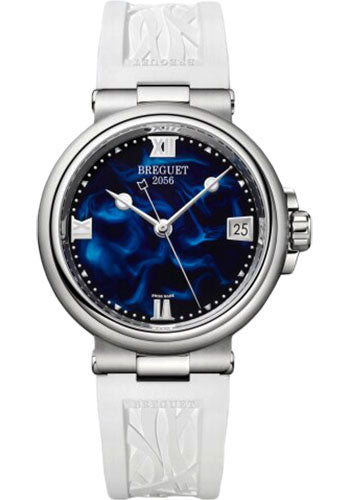 Breguet Marine Dame 9517 - Steel Case - Blue Dial - White Rubber Strap - 9517ST/E2/584