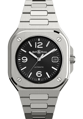 Bell & Ross BR 05 Black Steel Watch - Steel Bracelet