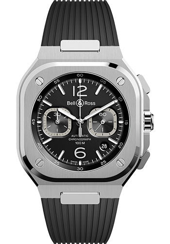 Bell & Ross BR 05 Chrono Black Steel - Rubber Strap