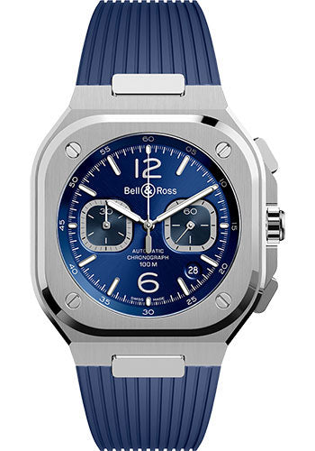 Bell & Ross BR 05 Chrono Blue Steel - Rubber Strap