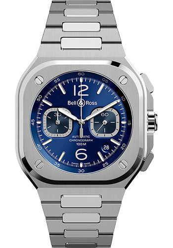 Bell & Ross BR 05 Chrono Blue Steel - Steel Bracelet