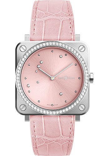 Bell & Ross BR S Pink Diamond Eagle Diamonds Watch - Alligator Strap