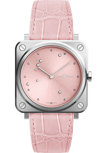 Bell & Ross BR S Pink Diamond Eagle Watch - Alligator Strap