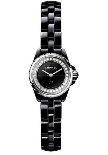 Chanel J12_XS Quartz Watch - 19mm Black Ceramic And Steel Case - Black Dial - Black Ceramic Bracelet - H5235