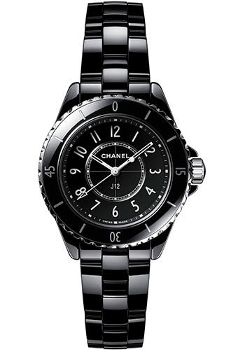 Chanel J12 Quartz Watch - 33mm Black Ceramic And Steel Case - Black Dial - Black Ceramic Bracelet - H5695