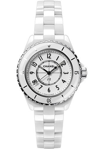 Chanel J12 Quartz Watch - 33mm White Ceramic And Steel Case - White Dial - White Ceramic Bracelet - H5698