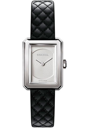 Chanel BOYFRIEND Quartz Watch - Small Steel Case - Opaline Dial - Black Strap - H6401