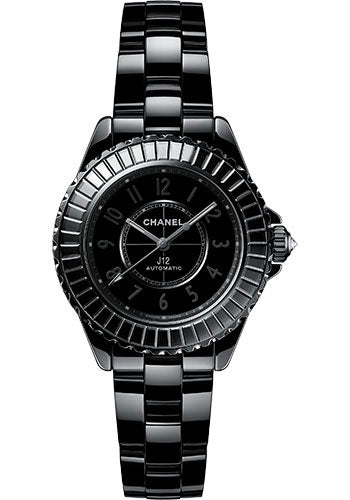 Chanel J12 - 33mm Black Ceramic And Steel Case - Black Dial - Black Ceramic Bracelet - H6784