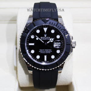 Rolex 226659 Yacht-Master 42 White Gold Black Oysterflex Strap