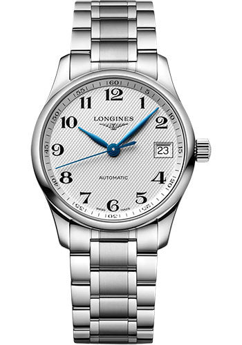 Longines Master Collection Automatic Watch - 34 mm Steel Case - Silver Barleycorn Arabic Dial - Bracelet - L2.357.4.78.6