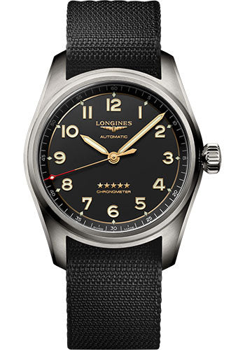 Longines Spirit Automatic Watch - 40 mm Titanium Case - Anthracite Arabic Dial - Anthracite Synthetic Strap - L3.810.1.53.2