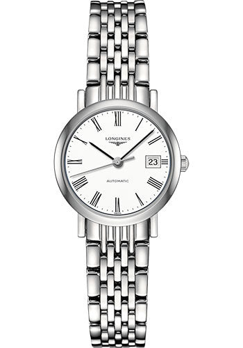 Longines Elegant Collection Watch - 25.5 mm Steel Case - White Roman Dial - Bracelet - L4.309.4.11.6