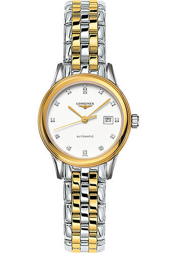 Longines Flagship Watch - 30 mm Steel And Yellow PVD Case - White Diamond Dial - Bracelet - L4.374.3.27.7