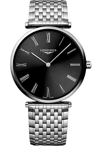 Longines La Grande Classique De Longines Quartz Watch - 38 mm Steel Case - Black Roman Dial - Bracelet - L4.866.4.51.6