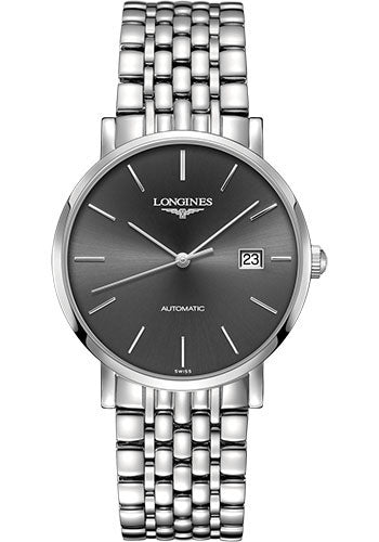 Longines Elegant Collection Watch - 39 mm Steel Case - Grey Dial - Bracelet - L4.910.4.72.6