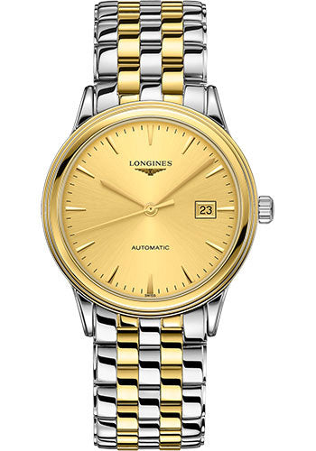 Longines Flagship Watch - 40 mm Steel And Yellow PVD Case - Gilt Dial - Bracelet - L4.984.3.32.7