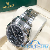 Rolex 326934 Sky-Dweller Stainless Steel Watch Black Index Dial 42mm