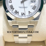 Rolex 126300 Datejust 41mm White Roman Oyster Stainless Steel