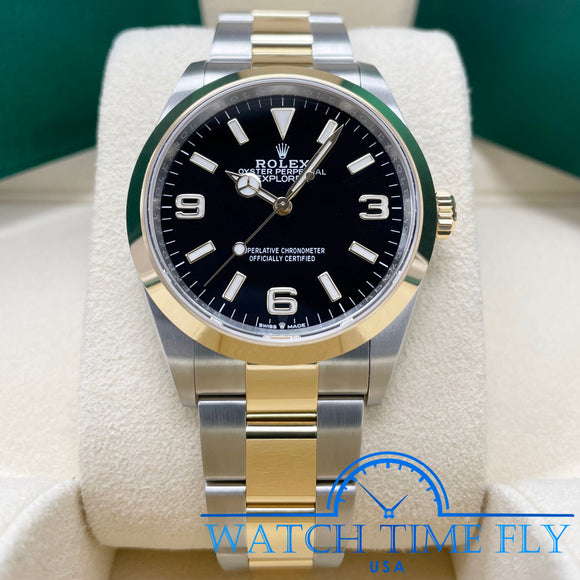 Rolex Explorer 36mm 124273 Steel and Yellow Gold Black Dial Two Tone UNWORN COMPLETE