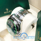 Rolex 116400 Milgauss Stainless Steel Watch Blue Dial With Green Crystal