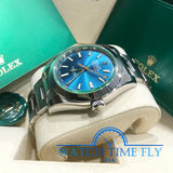 Rolex 116400 Milgauss Stainless Steel Watch Blue Dial With Green Crystal