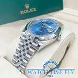 Rolex 126300 Datejust 41mm Smooth Bezel Blue Roman Dial Jubilee Bracelet