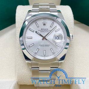 Rolex 126300 Datejust 41mm Silver Stick Oyster Stainless Steel