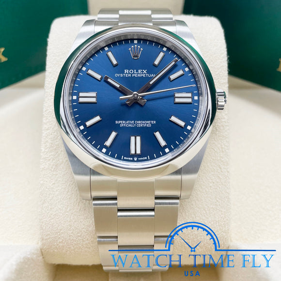Rolex Oyster Perpetual 41 124300 Bright Blue Dial Stainless Steel 41mm