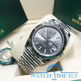 Rolex 126334 Datejust 41mm Grey Index Stick Jubilee Band Stainless Steel