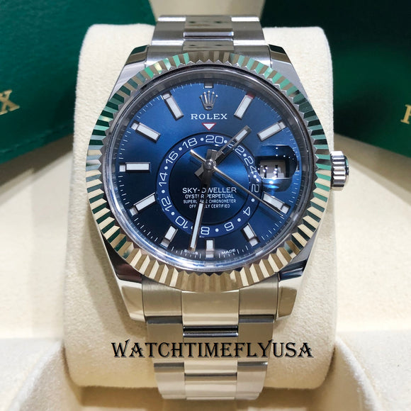 Rolex Sky Dweller 326934 Blue Dial Oyster Perpetual 42mm Stainless Steel