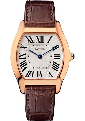 Cartier Tortue Watch - 39 mm Pink Gold Case - Brown Alligator Strap - W1556362