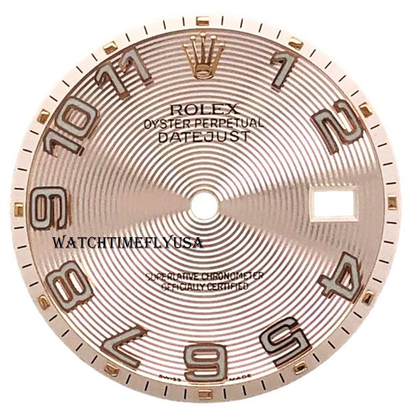 Rolex Datejust 36mm Two Tone Rose Pink Concentric Arabic Dial 116201 & 116231