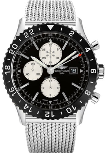 Breitling Chronoliner Watch - 46mm Steel Case - Black Dial - Steel Ocean Classic Bracelet - Y2431012/BE10/152A